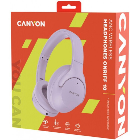 Bluetooth-гарнітура Canyon OnRiff 10 ANC Purple (CNS-CBTHS10PU)