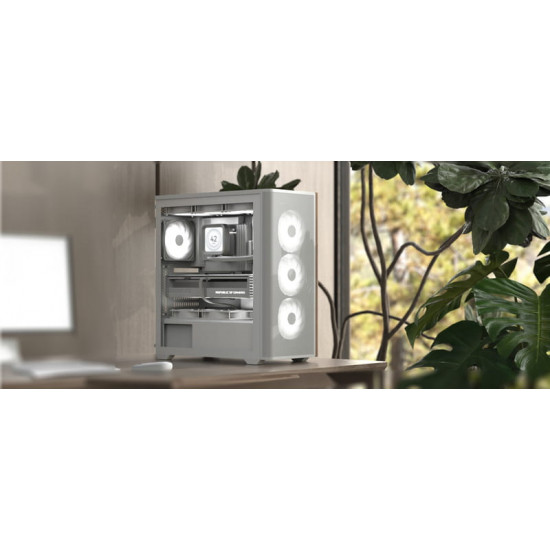 Корпус AeroCool D501A-G-WT-v2 (ACCM-DS01043.21) White без БЖ