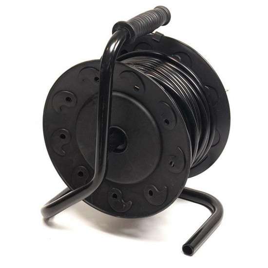 Подовжувач на котушці PowerPlant JY-2002/20 (PPRA10M200S4) 4 розетки, 20 м, чорно-жовтий