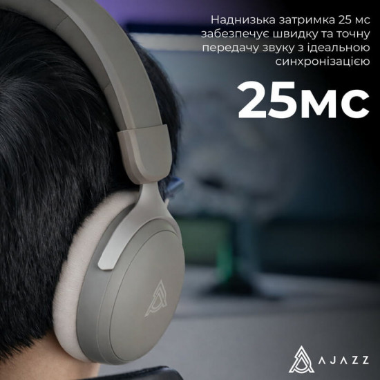 Bluetooth-гарнітура Ajazz AHM08 MAX 3-Mode Grey (AHM08-MAX-GW)