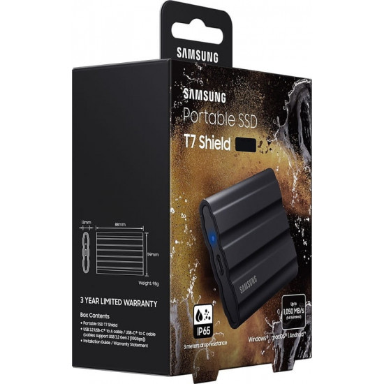 Накопичувач зовнішній SSD 2TB Samsung T7 Shield Black (MU-PE2T0S/WW)