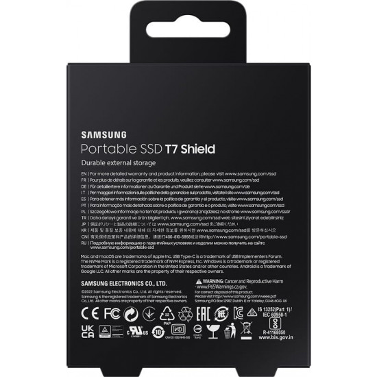 Накопичувач зовнішній SSD 2TB Samsung T7 Shield Black (MU-PE2T0S/WW)