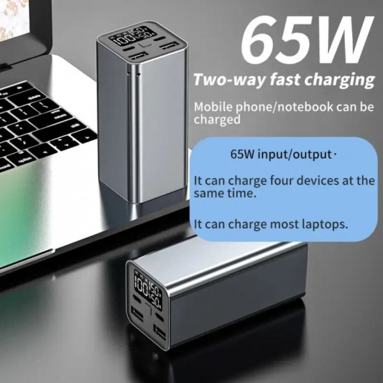 Універсальна мобільна батарея Atria 65W 20000mAh Black (WPD-65)