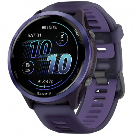 Смарт-годинник Garmin Forerunner 570 47mm Indigo with Indigo/Translucent Imperial Purple with Slate Buckle (010-02971-42)