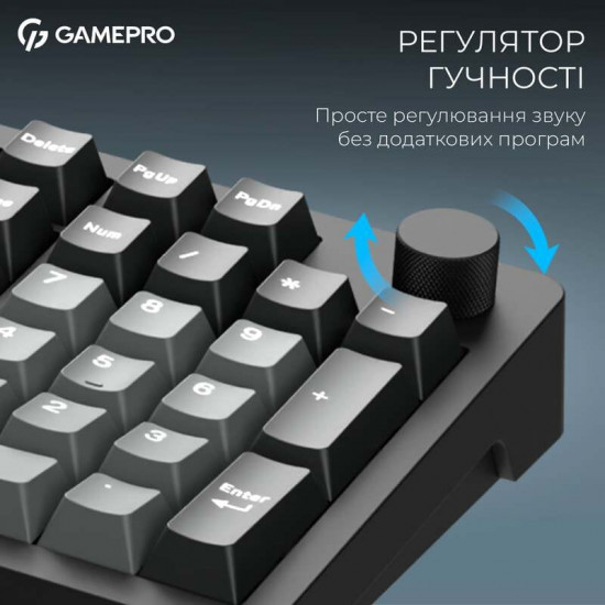 Клавіатура бездротова GamePro Asgard Drakkar Keychron Super Red Switch Black (MK305BK)