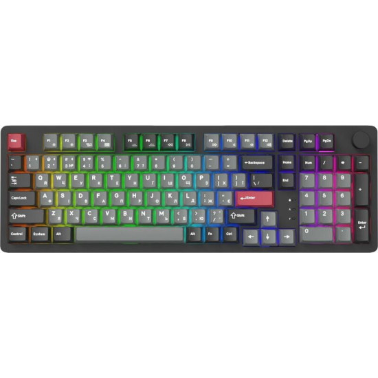 Клавіатура бездротова GamePro Asgard Drakkar Keychron Super Red Switch Black (MK305BK)