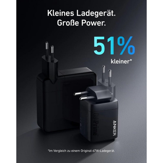 Мережевий зарядний пристрій Anker GaN Prime 67W Black (A2669313)