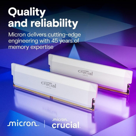 Модуль пам`ятi DDR5 2x32GB/6400 Crucial Pro Overclocking White (CP2K32G64C40U5W)