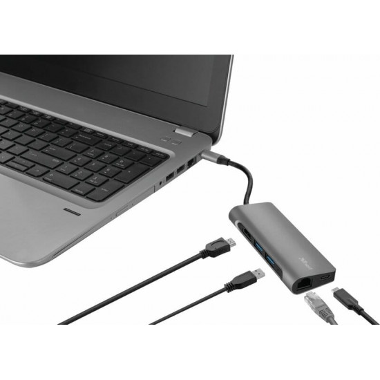 USB-хаб Trust Dalyx Aluminium USB Type-C 7-в-1 (23775)