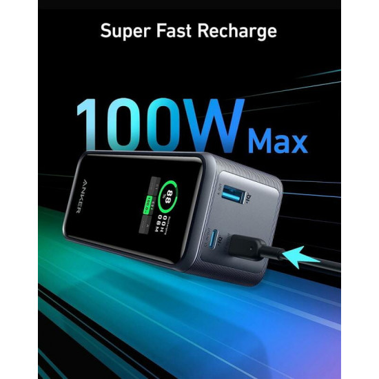 Універсальна мобільна батарея Anker Prime 20000mAh 200W Black (A1336011)