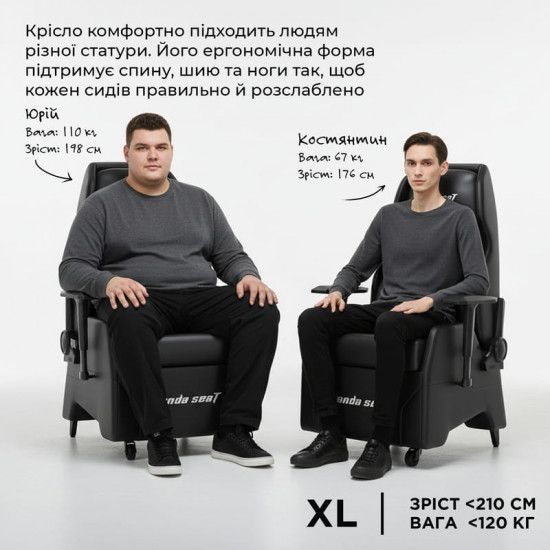 Крісло для геймерів Anda Seat X3 Gaming Sofa PVC Black (AD-W-SF03-04-B-PV)