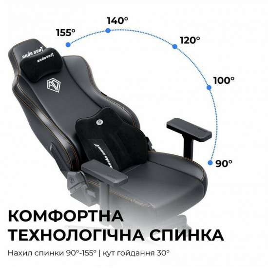 Крісло для геймерів Anda Seat Kaiser 3E XL Grey Fabric (AD23YC-XL-09-G-CF-G01)
