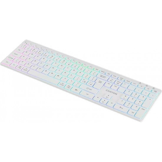 Клавіатура бездротова Canyon HKB-W11 White (CNS-HBTK11W)