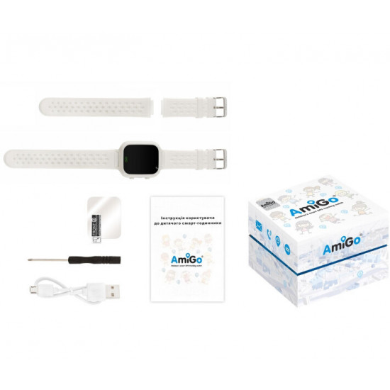 Дитячий смарт-годинник AmiGo GO009 Camera+LED WIFI White