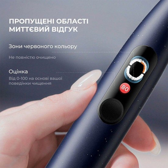Розумна зубна електрощітка Oclean X Plus Pro Digital Blue (6970810556186)