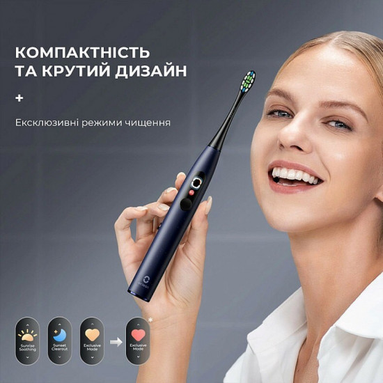 Розумна зубна електрощітка Oclean X Plus Pro Digital Blue (6970810556186)