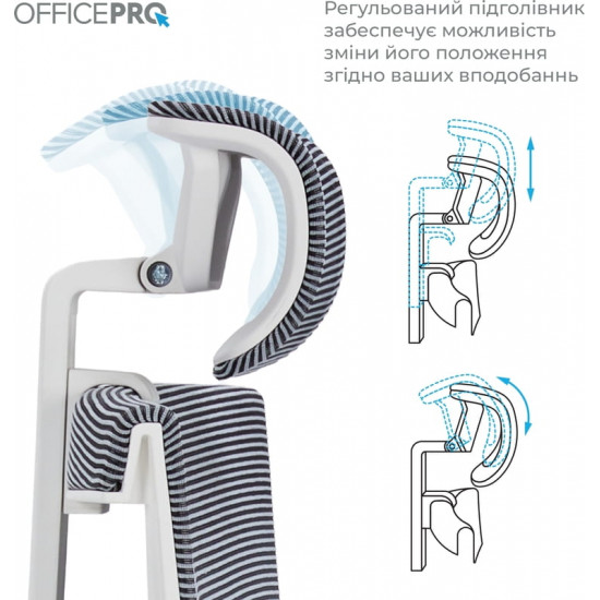Крісло офісне Officepro Elegant OC660-W-DG-DG White/Dark Gray