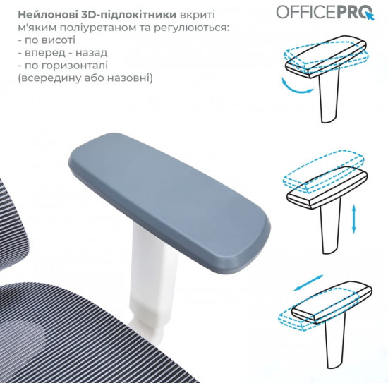 Крісло офісне Officepro Elegant OC660-W-DG-DG White/Dark Gray