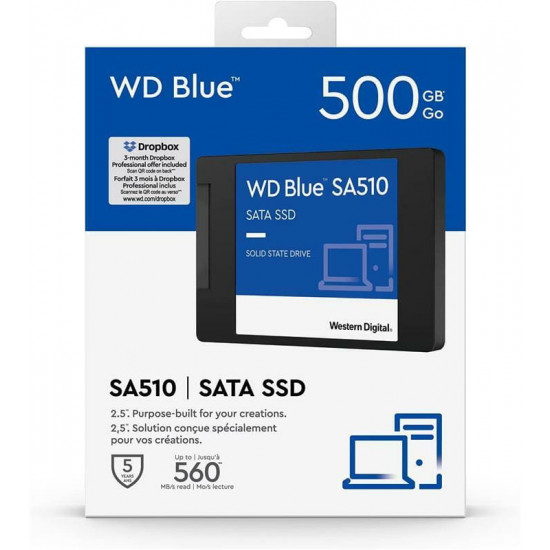 Накопичувач SSD  500GB WD Blue 2.5" SATAIII 3D TLC (WDS500G3B0A)