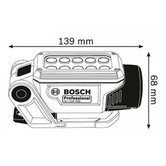 Ліхтар інспекційний акумуляторний  Bosch GLI 12V-Li Solo, без АКБ та З.П. (0.601.4A0.000)