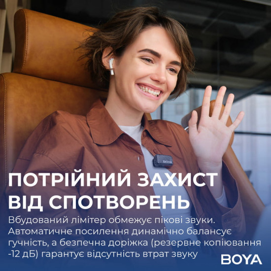 Мікрофон BOYA MIC 2-02 Type-C/TRS Black