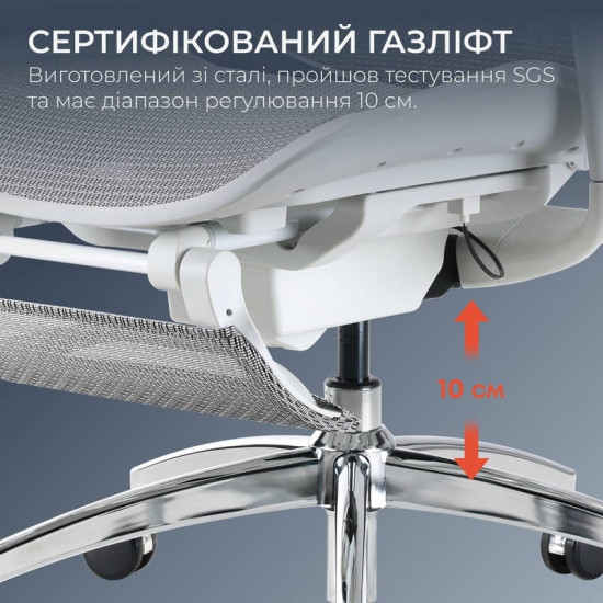 Крісло офісне Sihoo Doro C300 Pro Mesh White with footrest (Doro-C300-Pro-M102-JT)