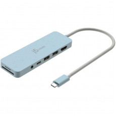 USB-хаб J5create USB-C 6-в-1 Cyan (JCD373EC-N)