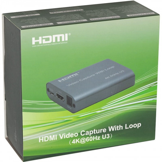 Пристрій відеозахоплення PowerPlant HDMI USB3.0 4k/60hz (HDVC8) (CA914180)