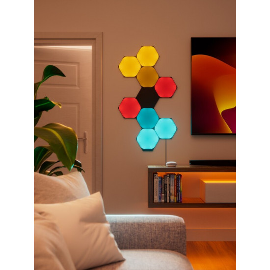 Додаткові панелі Nanoleaf Shapes Ultra Black Hexagons Expansion Pack, Apple HomeKit, 3 шт. (NL42-0101HX-3PK)
