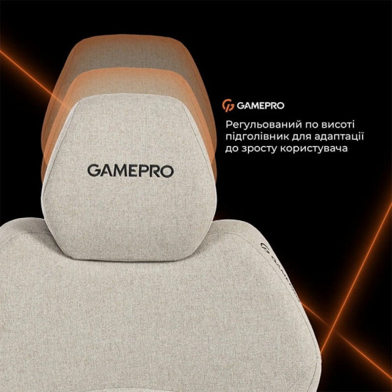 Крісло для геймерів GamePro GC760LG Fabric Light Gray