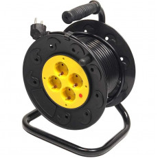 Фільтр живлення PowerPlant JY-2000/40 (PPRA08M400S4) 4 розетки, 40 м, чорний, на котушці