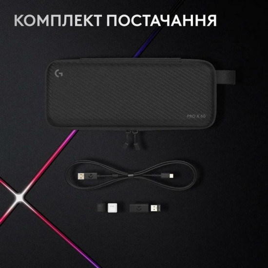 Клавiатура бездротова Logitech G PRO X 60 TKL GX Optical Tactile White (920-011930)