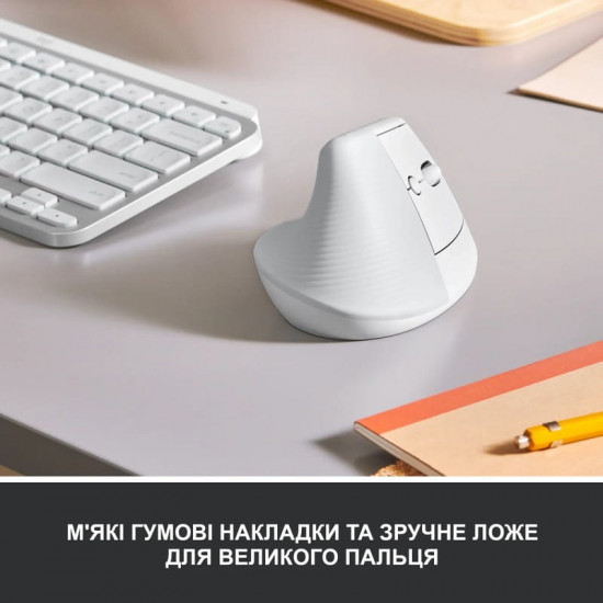 Миша бездротова Logitech Lift Vertical Ergonomic White (910-006475)