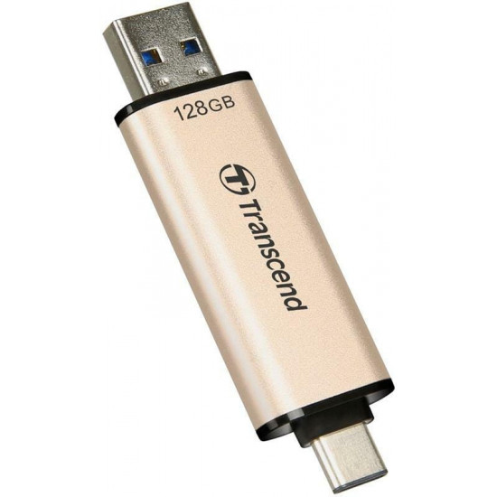 Флеш-накопичувач USB3.2+Type-C 128GB Transcend JetFlash 930С Beige (TS128GJF930C)