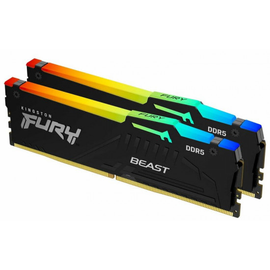 Модуль пам`яті DDR5 2x8GB/5600 Kingston Fury Beast RGB Black (KF556C40BBAK2-16)