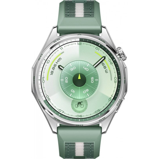 Смарт-годинник Huawei Watch GT 6 46mm Steel with Green Woven Strap (55020FTV)