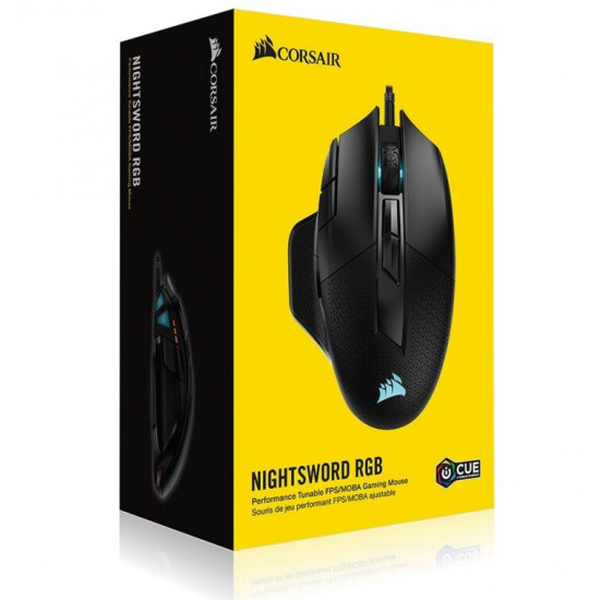 Миша Corsair Nightsword RGB Tunable FPS/MOBA Gaming Mouse Black (CH-9306011-EU)