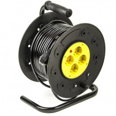 Фільтр живлення PowerPlant (PPRA10M40S4L) 4 розетки, 40 м, чорний, на котушці