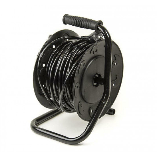 Фільтр живлення PowerPlant (PPRA10M40S4L) 4 розетки, 40 м, чорний, на котушці