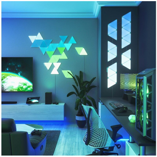 Розумна система освітлення Nanoleaf Shapes Triangles Starter Kit Apple HomeKit, 15 шт. (NL47-6002TW-15PK)