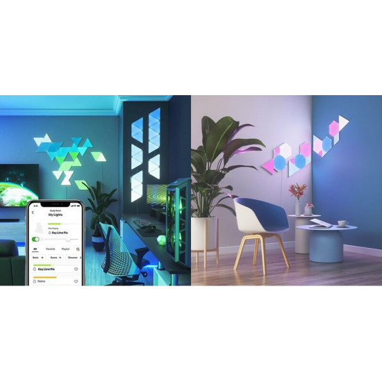 Розумна система освітлення Nanoleaf Shapes Triangles Starter Kit Apple HomeKit, 15 шт. (NL47-6002TW-15PK)