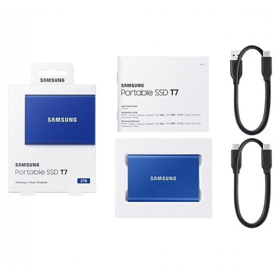 Накопичувач зовнішній SSD 2TB Samsung T7 Indigo Blue (MU-PC2T0H/WW)