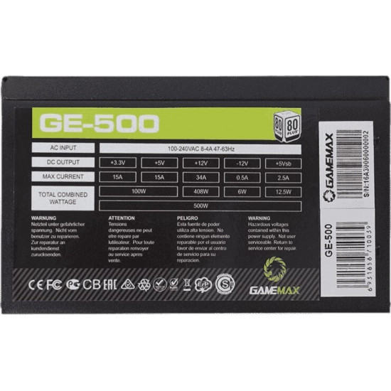 Блок живлення GameMax GE-500 500W