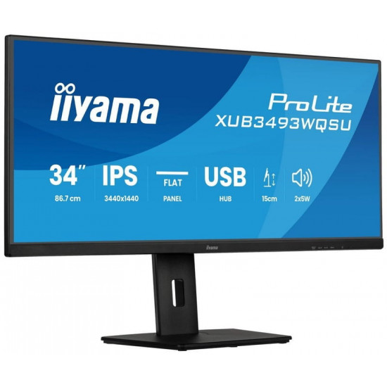 Монітор Iiyama 34" ProLite XUB3493WQSU-B6 IPS Black 120Hz