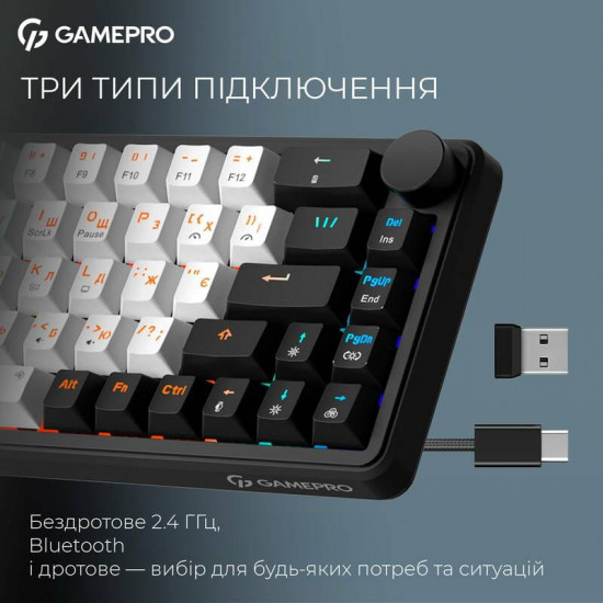 Клавіатура бездротова GamePro Asgard Valhalla MK210W Pro White