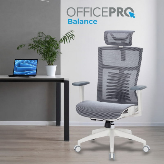 Крісло офісне Officepro Balance OC620-W-DG-DG White/Dark Gray
