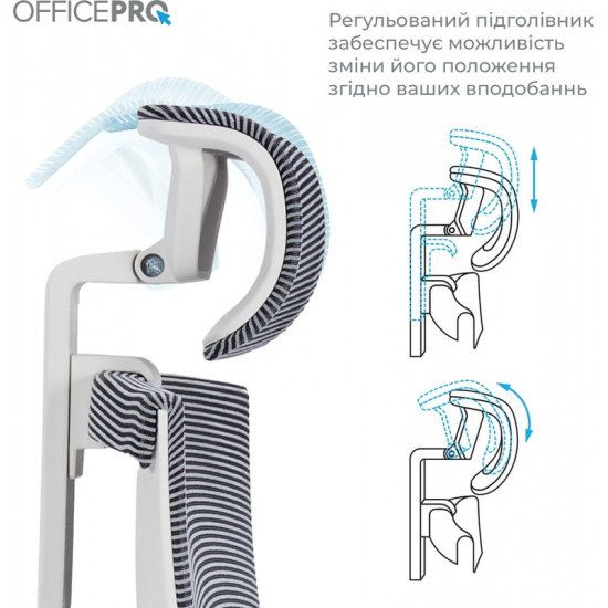 Крісло офісне Officepro Balance OC620-W-DG-DG White/Dark Gray