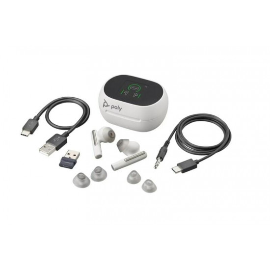 Bluetooth-гарнітура Poly Voyager Free 60+ Earbuds + BT700A + TSCHC White (7Y8G5AA)