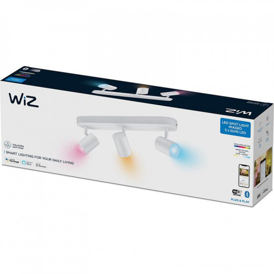 Світильник точковий накладний розумний WiZ Imageo Spots 3х5W 2200-6500K RGB Wi-Fi White (929002658901)