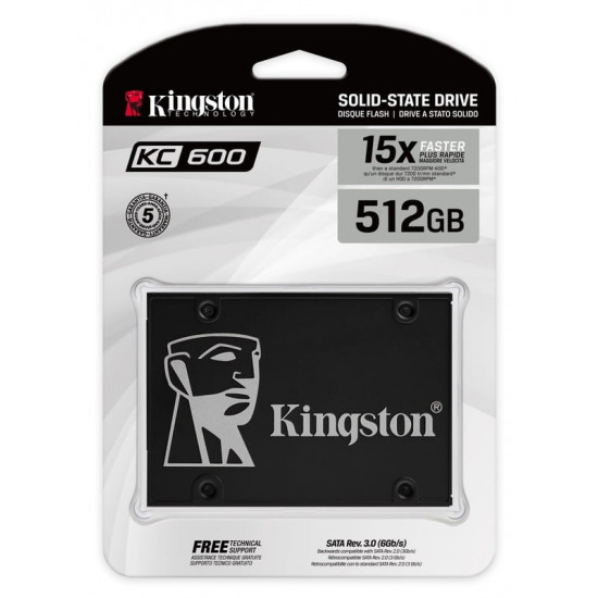 Накопичувач SSD  512GB Kingston KC600 2.5" SATAIII 3D TLC (SKC600/512G)
